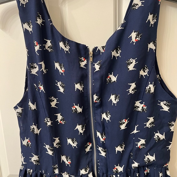 Everly Boston Terrier Dog Print Chiffon Dress in Medium - Picture 6 of 7